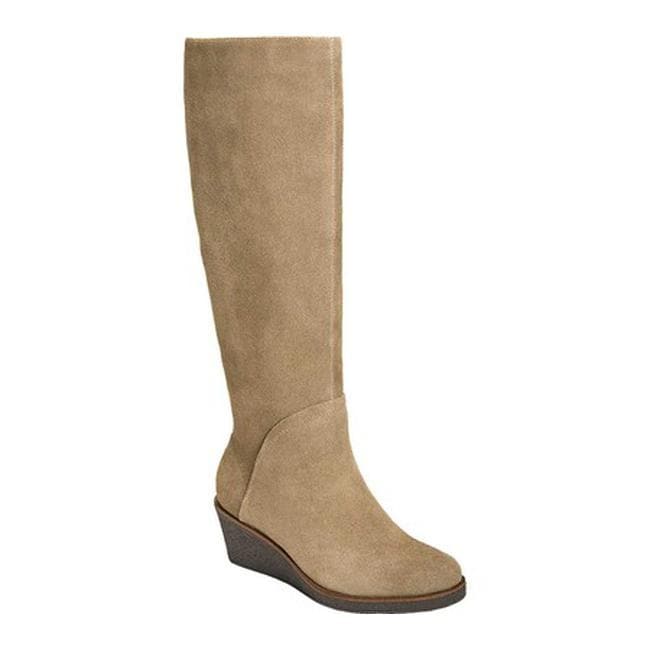aerosoles wedge boots suede