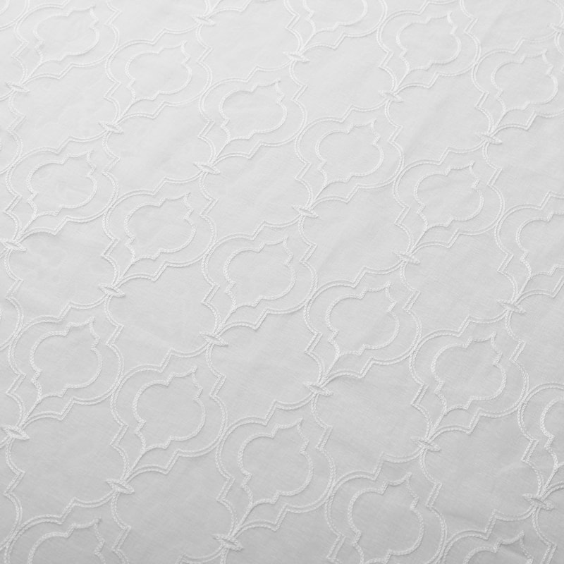 Superior Embroidered Imperial Trellis Sheer Grommet Curtain Panel Pair