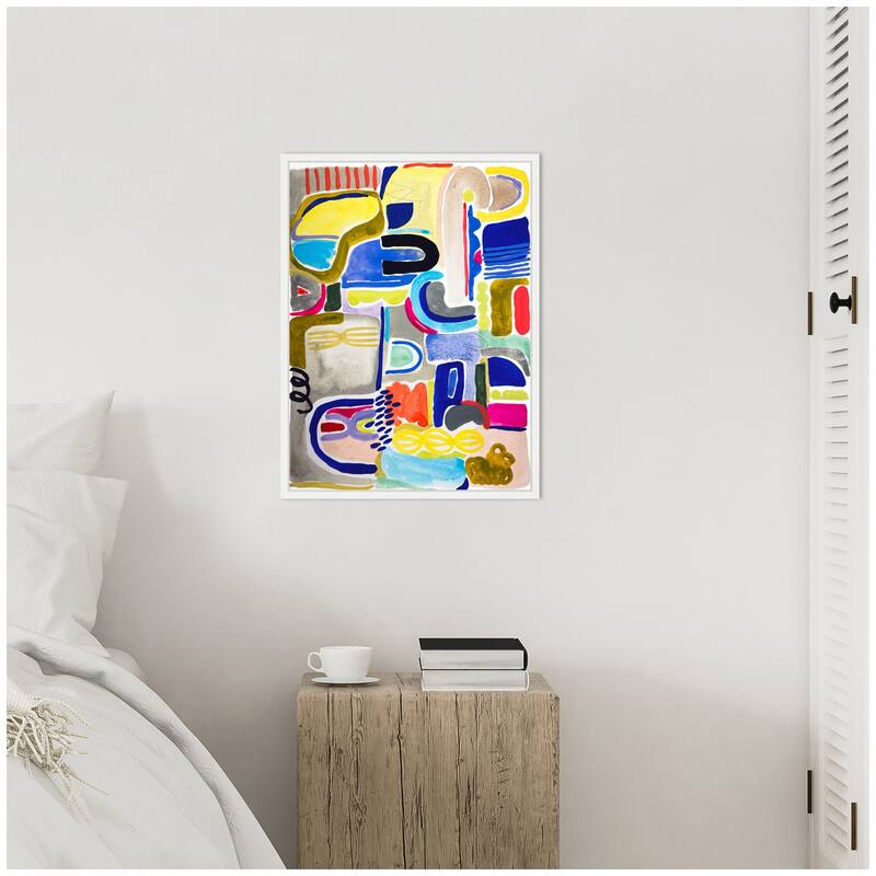 Kate and Laurel Sylvie Abstract 06 Framed Canvas by Emma Daisy