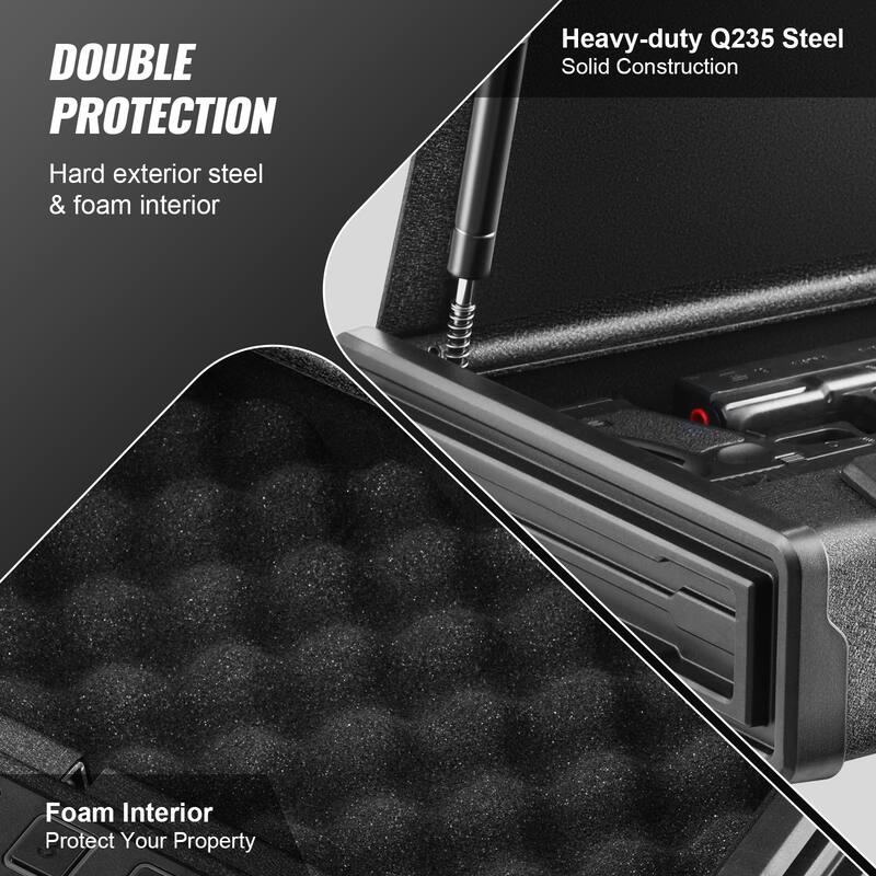 Gun Safe for Pistols, Biometric Gun Safe with Three Quick Access Ways of Fingerprints, Passwords and Keys