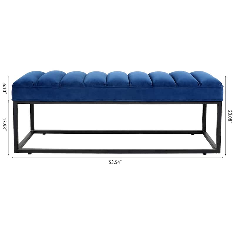 Tala Modern Upholstered Bench with Metal Base by GDFStudio
