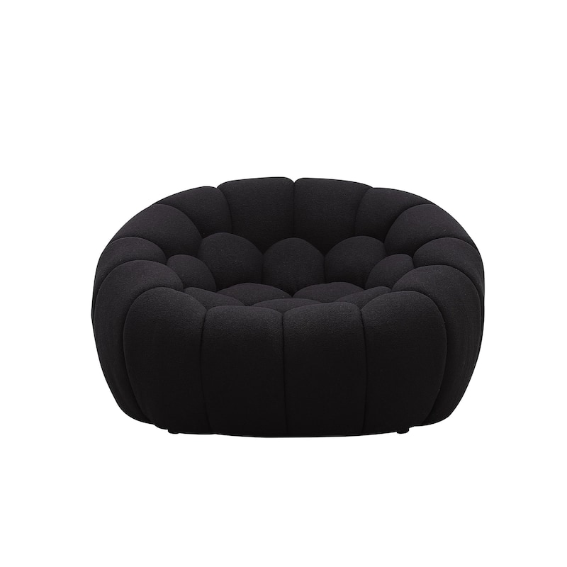 Divani Casa Yolonda Modern Curved Black Fabric Chair