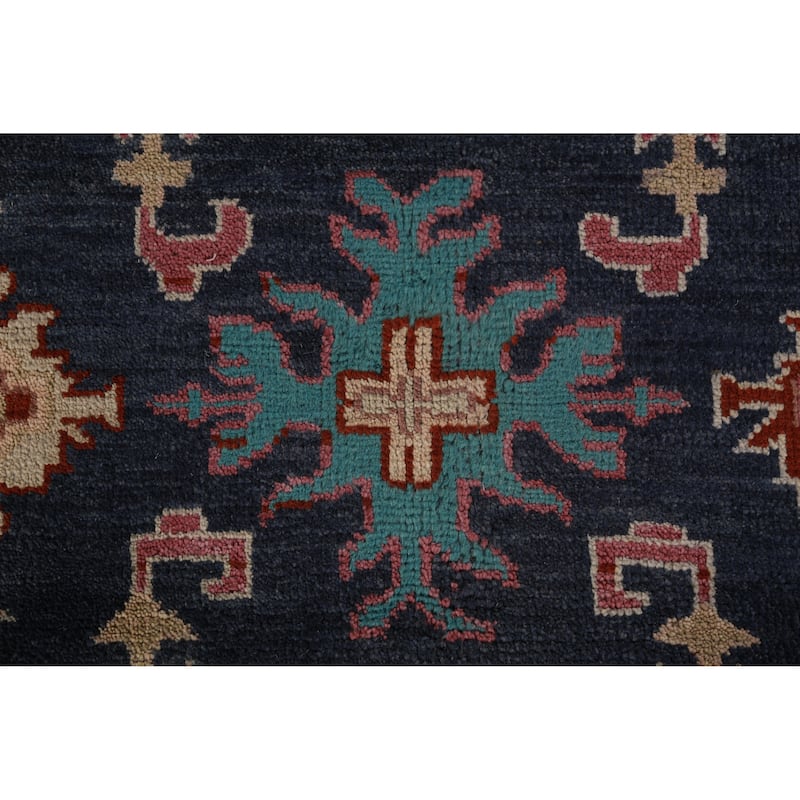 Navy Blue Oushak Indian Area Rug Hand-Knotted Wool Carpet - 9'3" x 12'0"