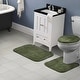 preview thumbnail 1 of 7, Traditional Plush Deep Fern Washable Nylon Bathroom Rug 3 Piece Set