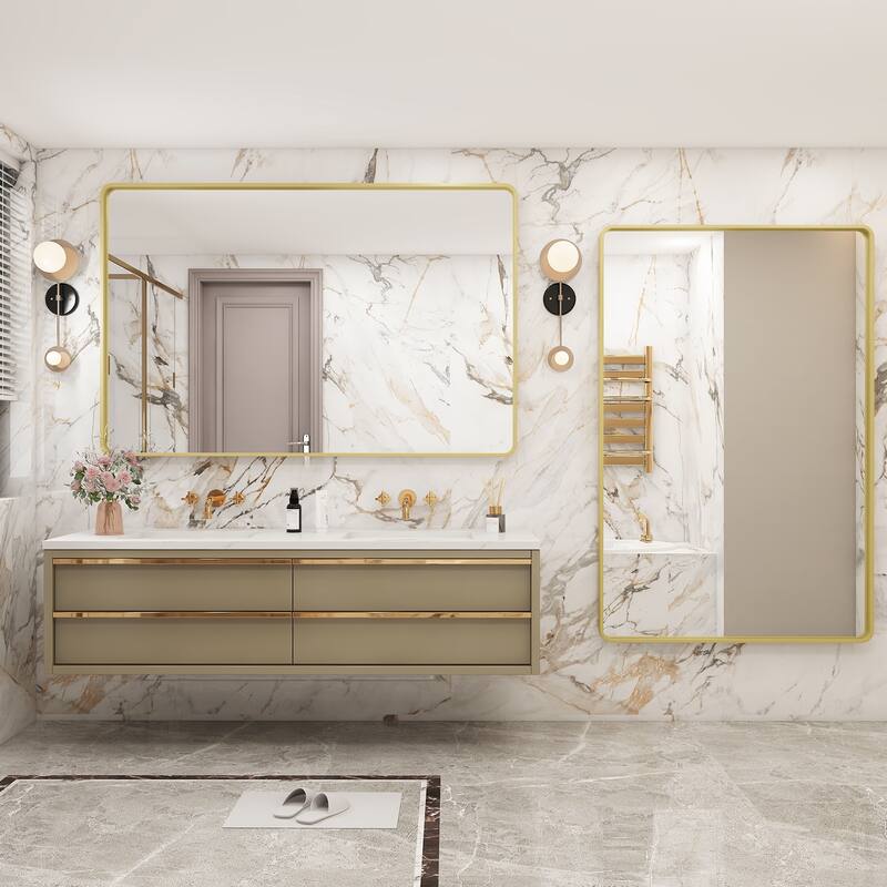 Aluminum alloy Framed Tempered Glass Wall Bathroom Vanity Mirror