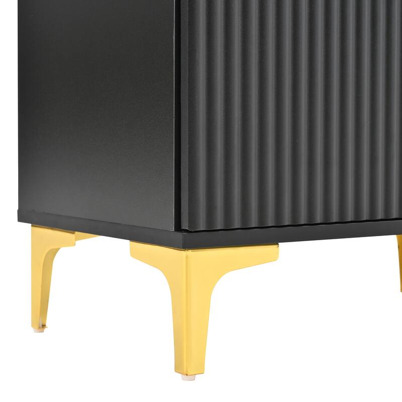 Modern 4-in-1 Coat Rack with 8 Gold Hooks, Adjustable Shelves and Spring-Loaded Mechanism, for Hallways