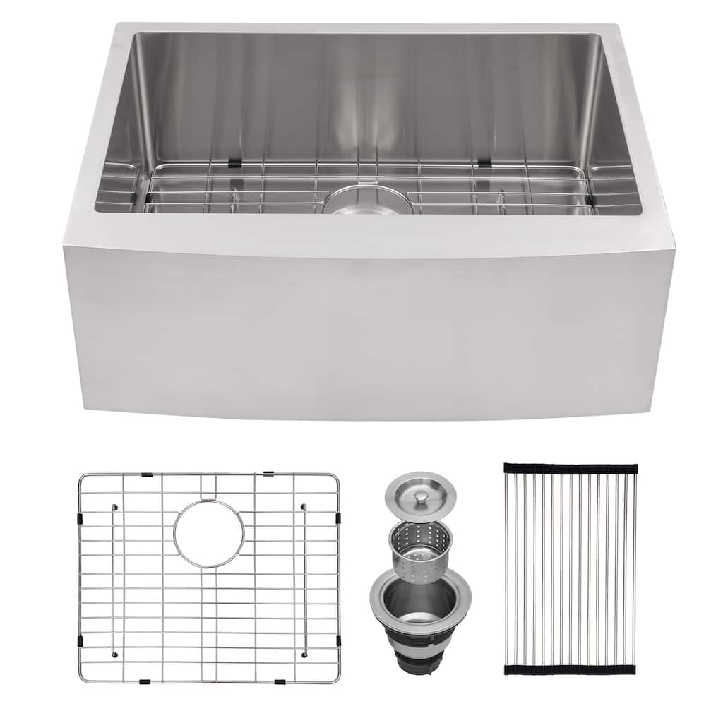 Farmhouse Kitchen Sink Apron Front Farmhouse Sink 10 Inch Deep 16 Gauge Single Bowl Kitchen Sink Basin