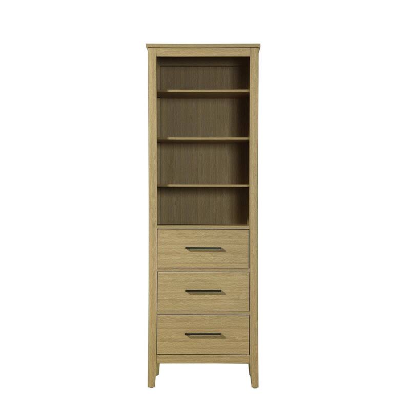 Laura 16-28 Inch Open Shelving Bath Storage Cabinet - Honey Brown - 24"