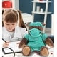preview thumbnail 6 of 4, DolliBu Brown Bear Doctor Plush Toy with Scrub Uniform and Cap Outfit - 10 inches