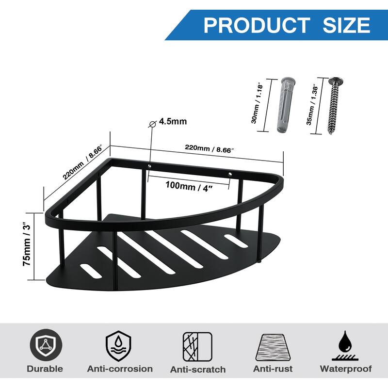 304 Stainless Steel Wall Mounted Corner Shower Caddy Corner Storage Shelf Shower Basket