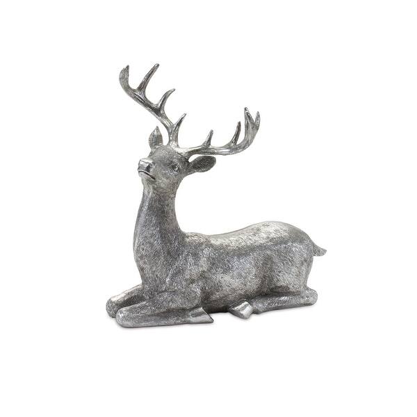 Silver Deer Statue (Set of 2) 9.25" x 3.5" x 13.25" Bed Bath