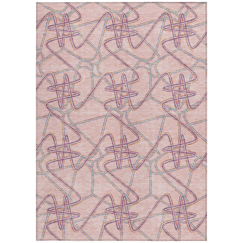 HomeRoots Geometric Contemporary Rectangle Outdoor Rug