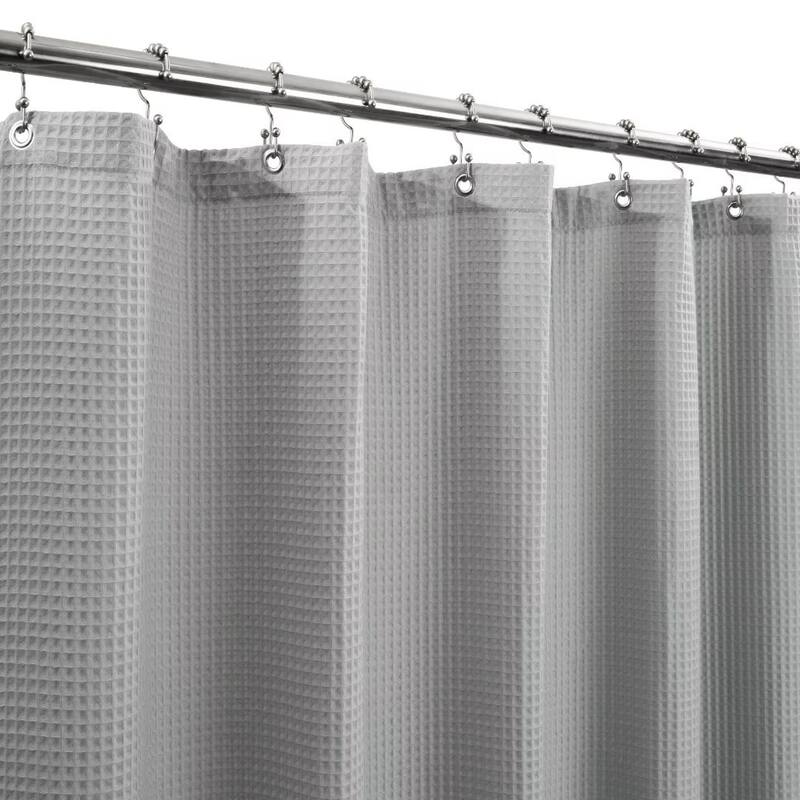 Cotton Blend Honeycomb Waffle Shower Curtain