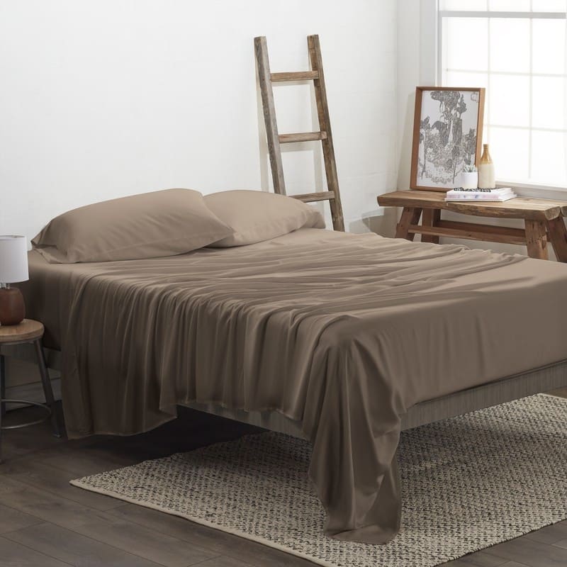 Simply Soft Premium Rayon from Bamboo 4-piece Luxury Bed Sheet Set - King - Taupe