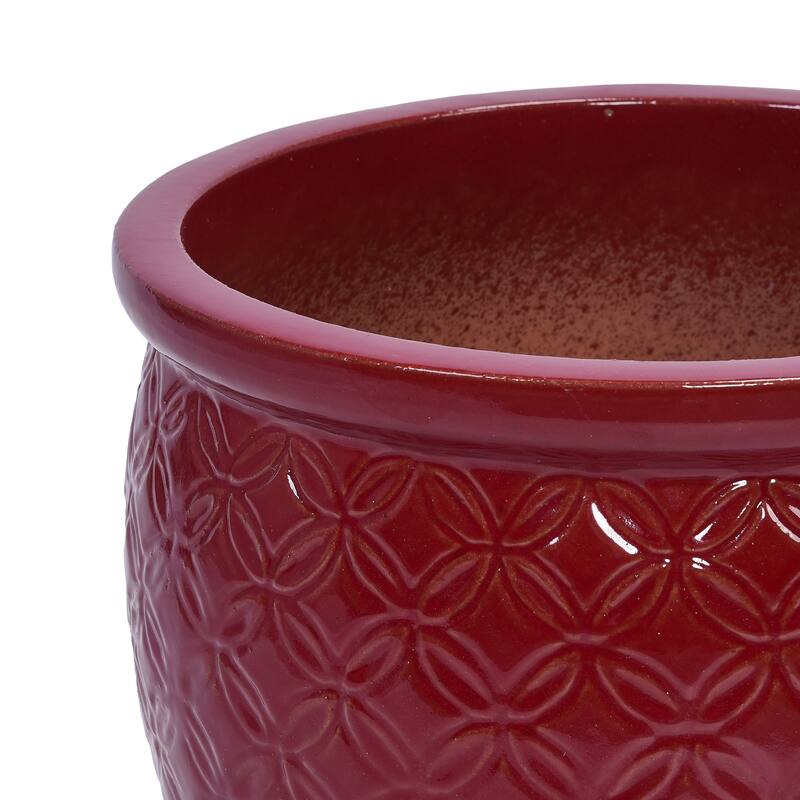 3 Handmade Ceramic Planter Set for Monstera Large Plants Glossy Finish