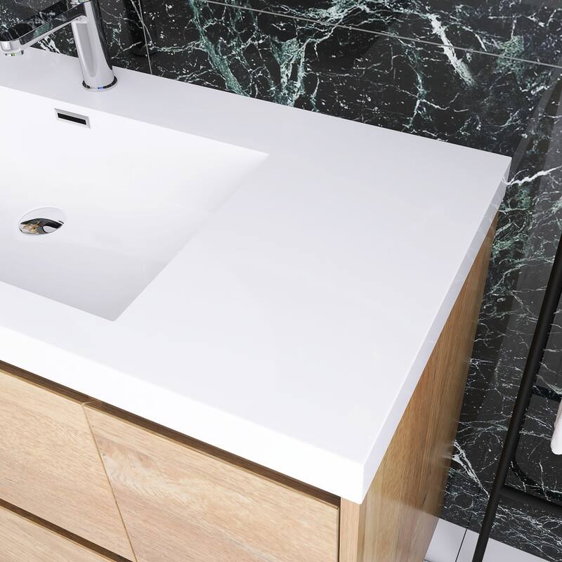 Floating Bathroom Vanity with Integrated Resin Top