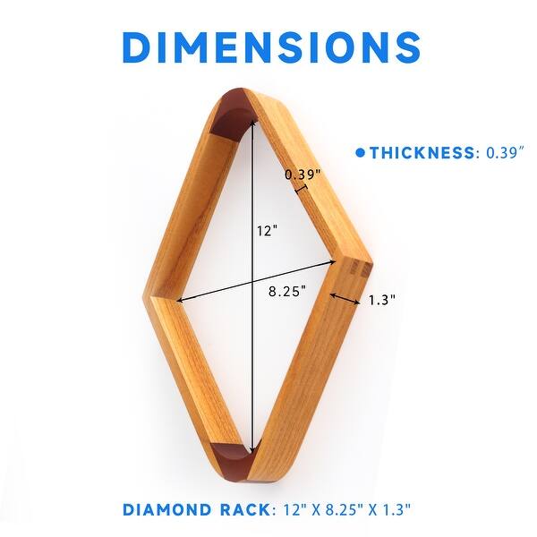 GSE Solid Wood Billiard Ball Racks - 8-Ball Triangle & 9-Ball Diamond Pool Racks