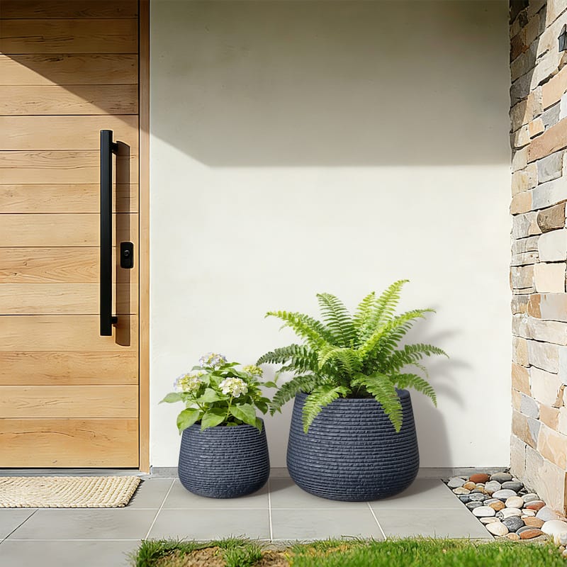 Upgraded Interior Concrete Round Planter with Draiange Holes