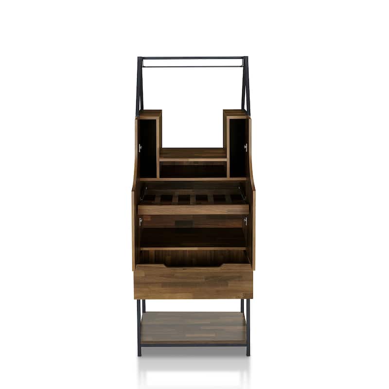 Marcus Contemporary Metal Multi-storage Wine Cabinet by Furniture of America
