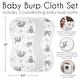preview thumbnail 6 of 4, Sweet Jojo Designs Blue Jungle Sloth Absorbent Burp Cloths 3 Pack Set Turquoise Grey and Green Gender Neutral Botanical Animal