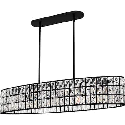 Gibson 5-Light Matte Black Linear Chandelier
