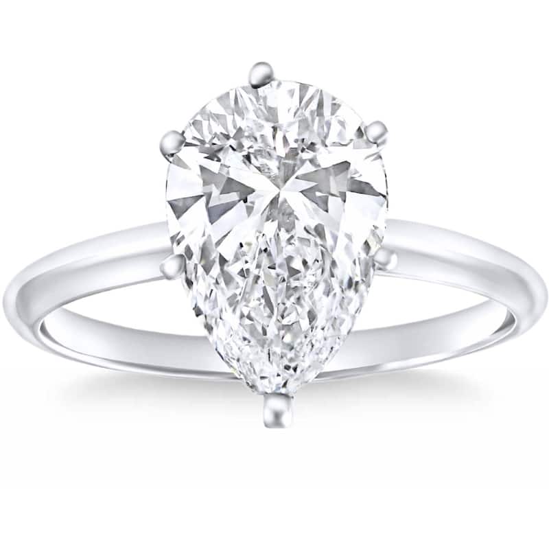 Certified 1.50Ct Pear Shape Diamond Solitaire Engagement Ring Gold Lab Grown