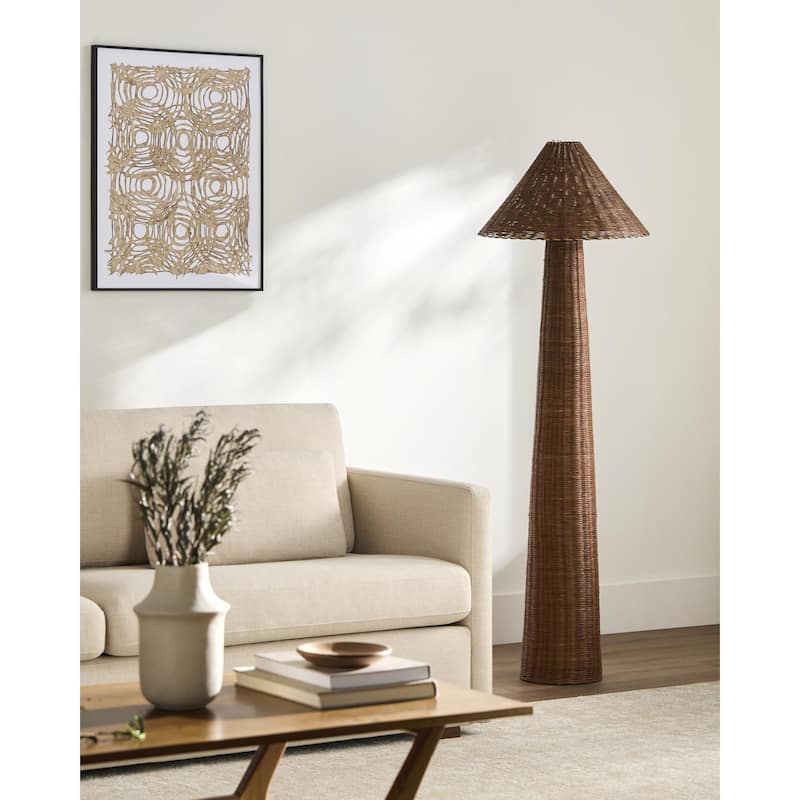 Livabliss Dunehaven Traditional Accent Floor Lamp - 63"H x 20"W x 20"D - Brown