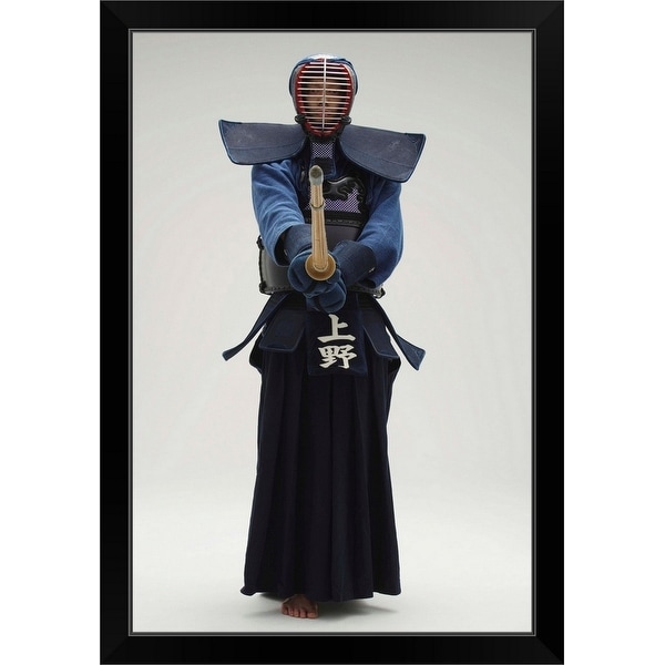 "Portrait of a Kendo Fencer" Black Framed Print