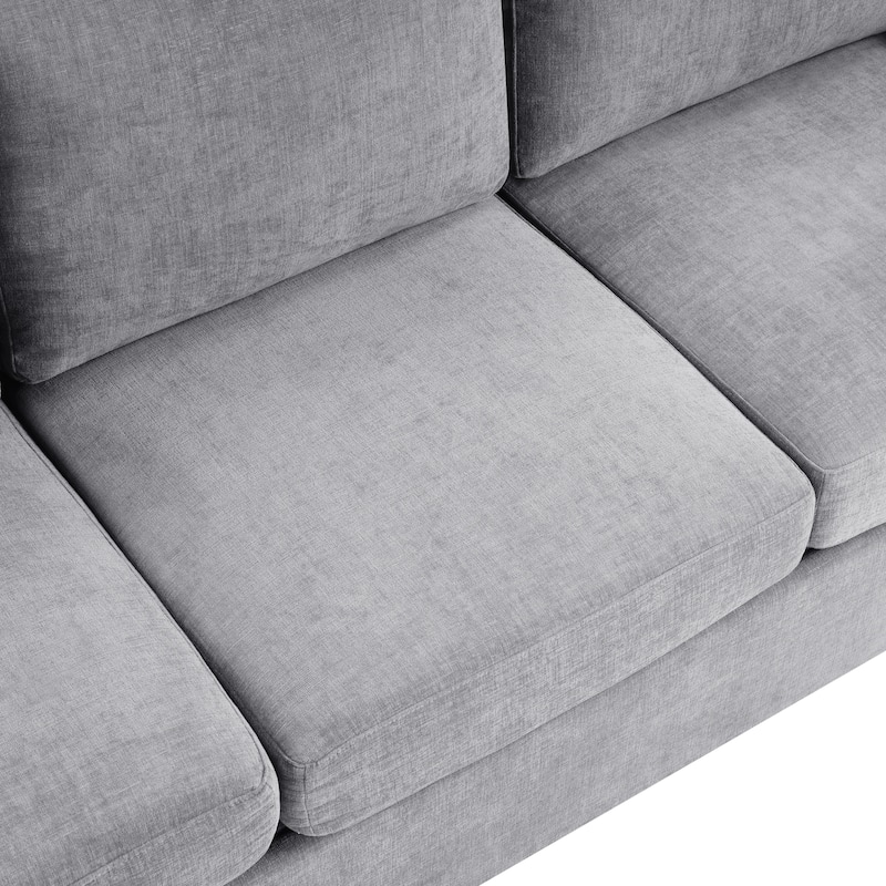 Christopher Knight Home - Dover Modern 84.7" Chenille Upholstered 3-Seater Sofa with Removable Curved Backrest & Cushion