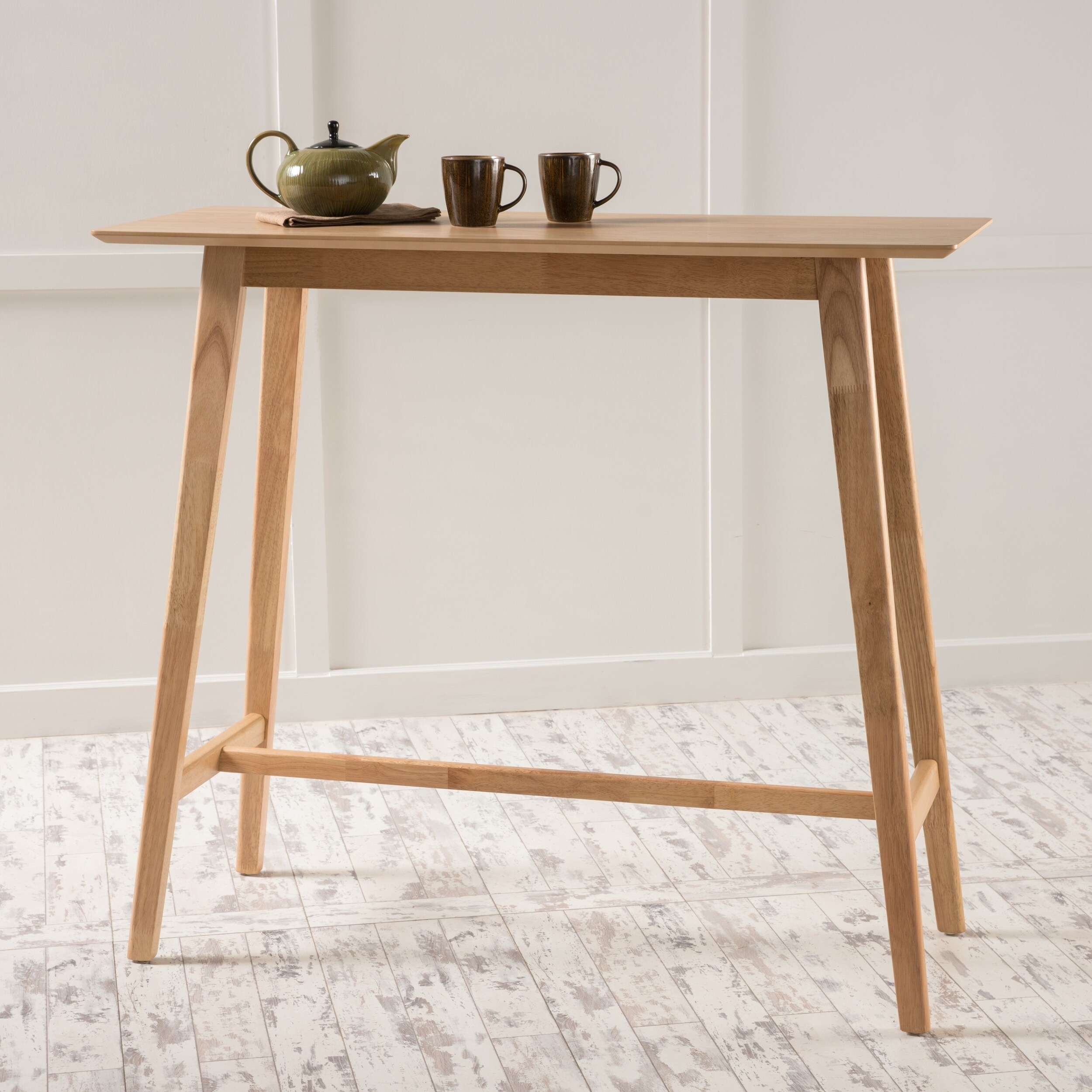 Wood Bar Table Natural Oak Finish 17.72 in x 47.24 in x 42.01 in Bed Bath Beyond 40936098