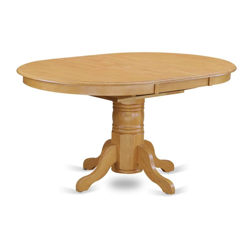 East West Furniture 7 Piece Dining Room Furniture Se- an Oval Kitchen Table and 6 Dining Chairs, Oak (Seat Options) - AVVA7-OAK-W