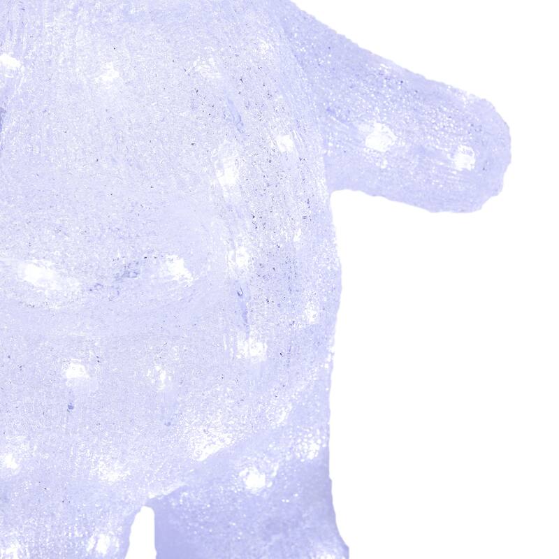 LED Lighted Polar Bear Commercial Grade Acrylic Outdoor Christmas Decoration - 16.5" - Clear