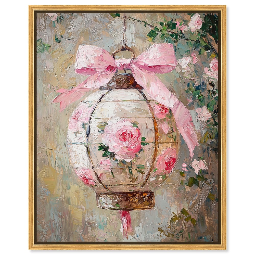 Rose Garden Lantern Canvas by Art Remedy