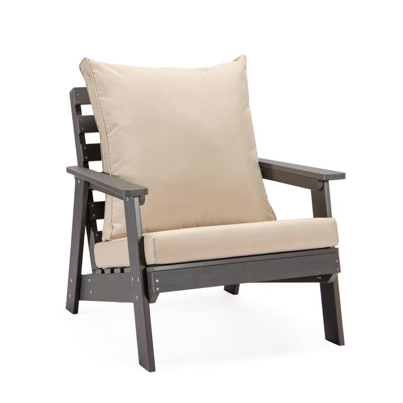 Alpine Modern Outdoor Upholstered Accent Chair - Lounge Armchair with Removable Cushions for Living Room