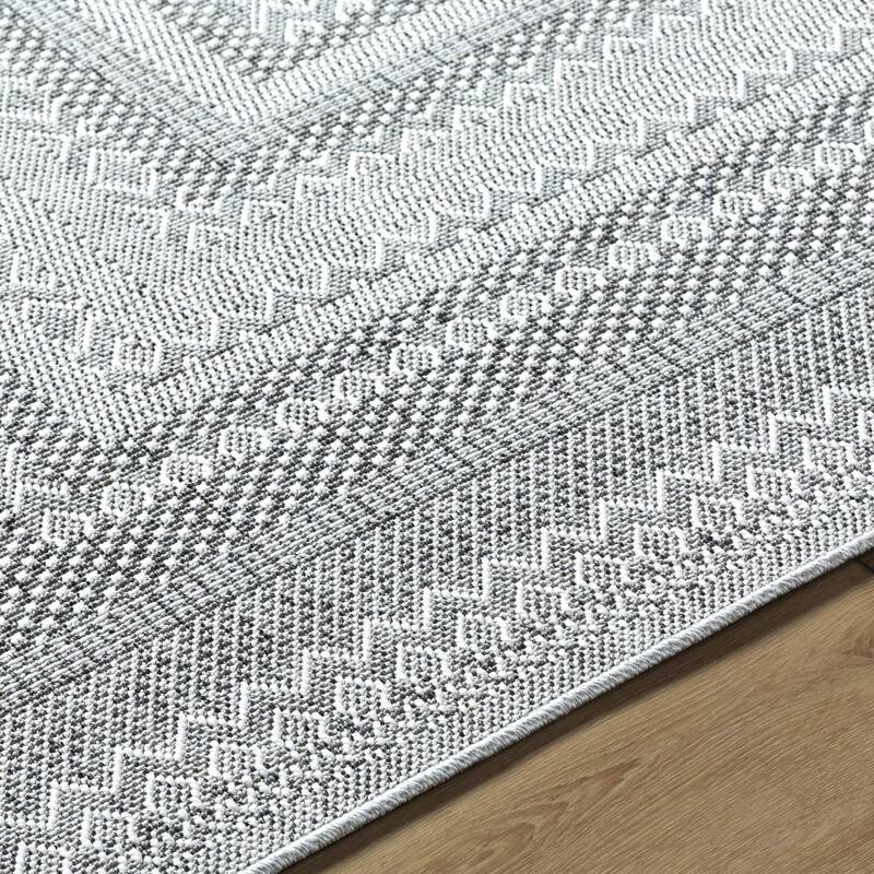 Livabliss Pismo Beach Cottage Border Outdoor Area Rug