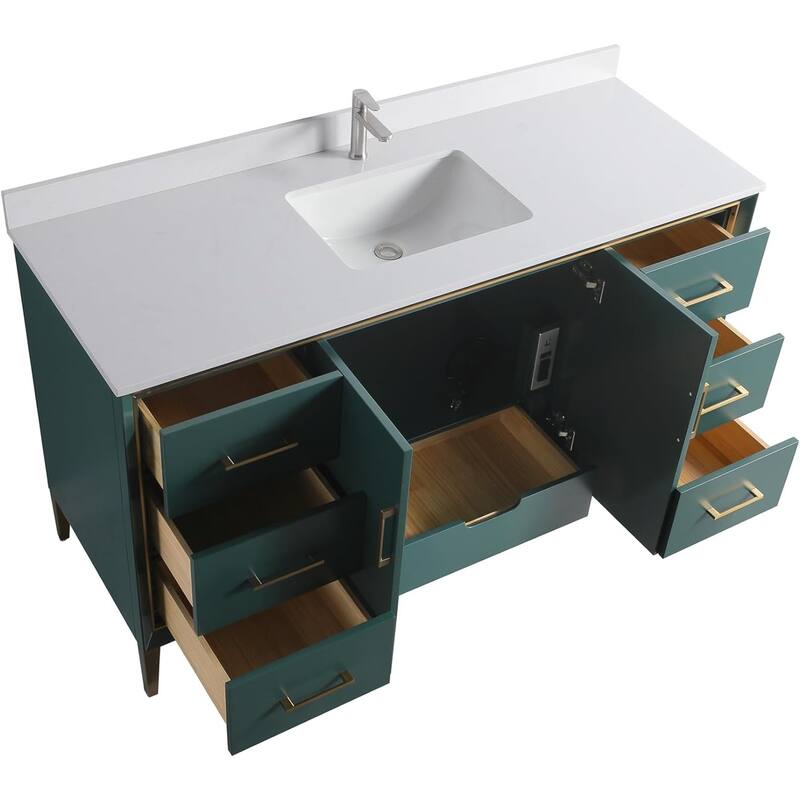 VSD Freestanding Shaker Bathroom Vanity with Cultured Marble Sink
