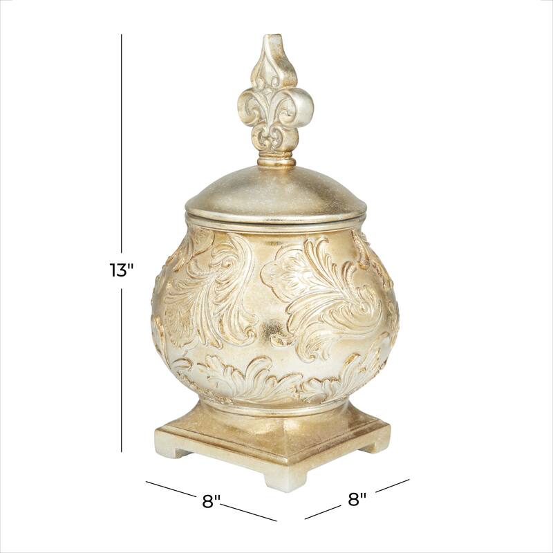 Polystone Decorative Jars - Gold - Roche River Decor
