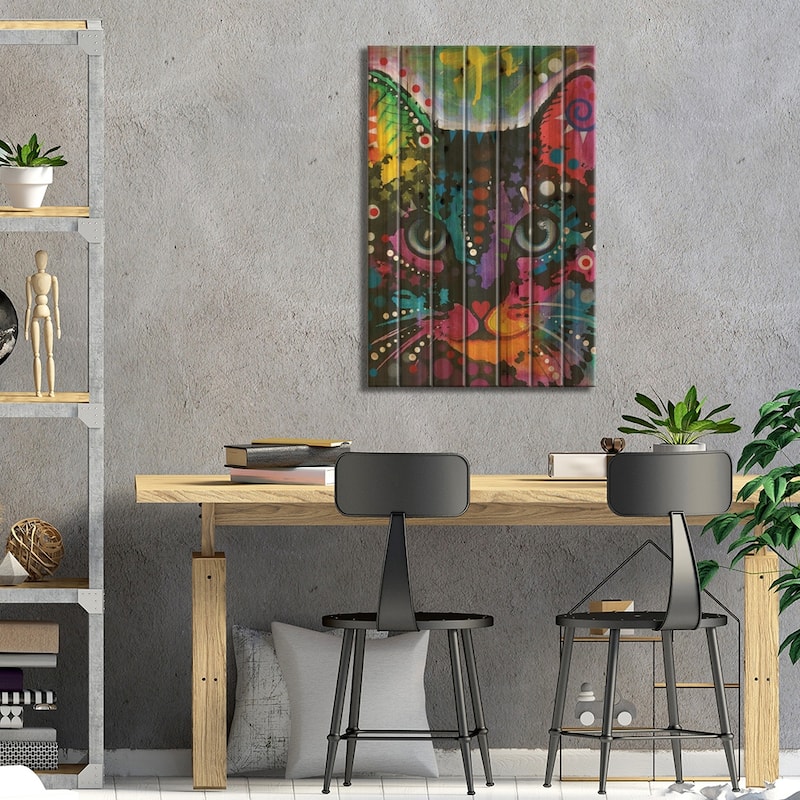 Tabby I Print On Wood by Dean Russo - Multi-Color