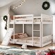 preview thumbnail 2 of 4, Playhouse Twin over Twin Floor Bunk Bed with Climbing Ramp