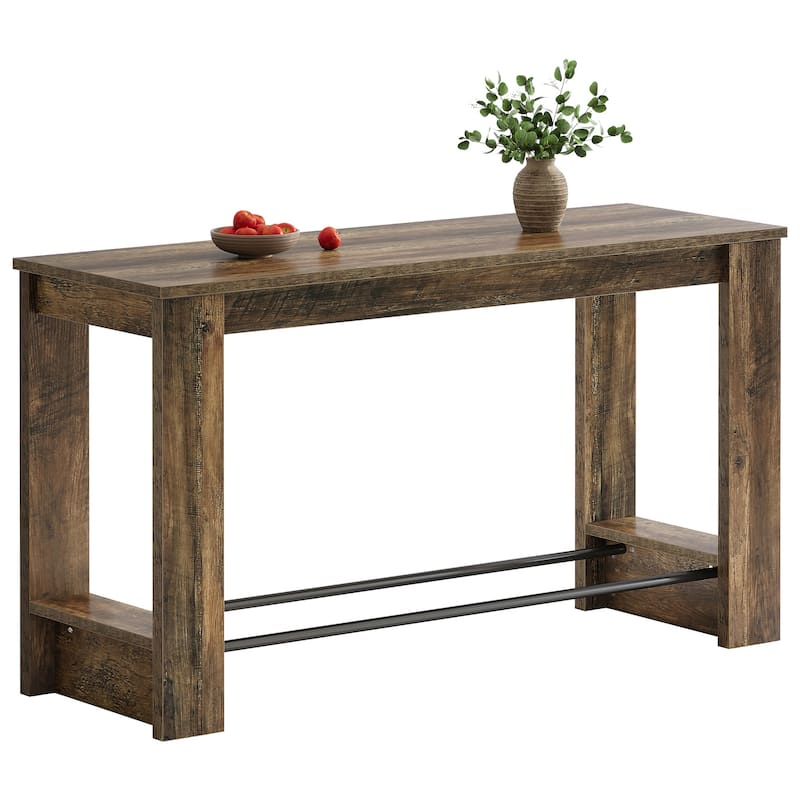 Counter Height Bar Table, Long Pub Table, Home Bistro Restaurant Bar Unit Kitchen Dining Room Accent Pub Desk