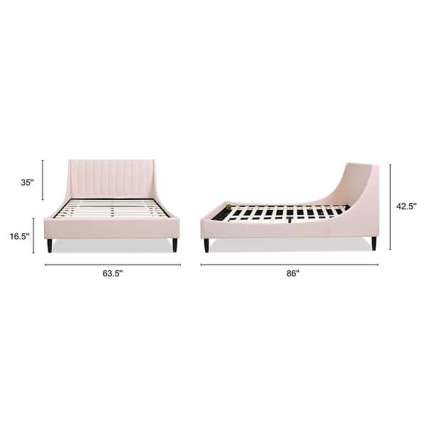 dimension image slide 3 of 23, Aspen Vertical Tufted Upholstered Platform Bed
