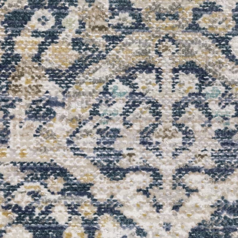 Calliope Textural Distressed Traditional Navy/ Gold Area Rug