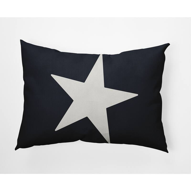 Big Star Nautical Indoor/Outdoor Throw Pillow - Shark Blue and White - 14" x 20"