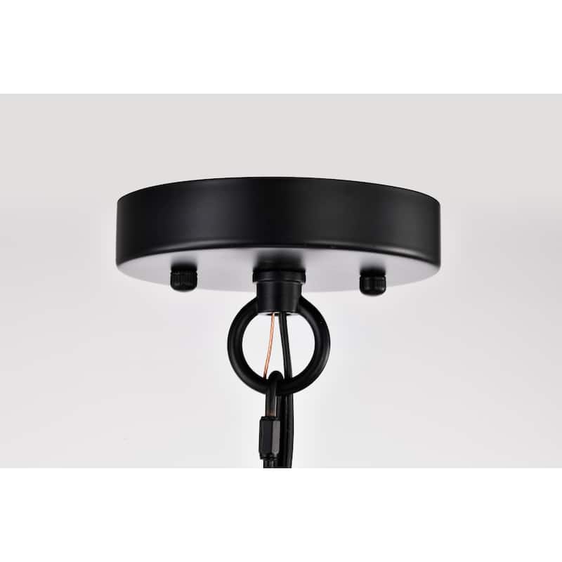 Rosalynne 28-Inch 9-Light Black Finish 2-Tier Drip Cup Candelabra Chandelier Ceiling Light