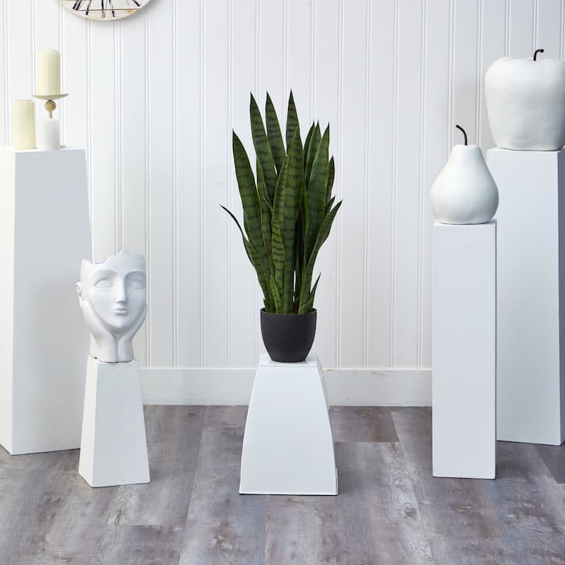 Tall Indoor Plant with Planter - 35" Decorative Green Foliage for Home Office Decor - 2.92ft.