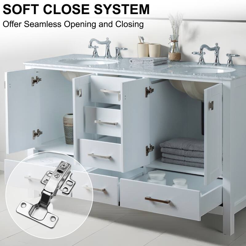60 in. W x 22 in. D x 36 in. H White Bath Vanity with Double Sink and White Vanity Top, Ample Storage