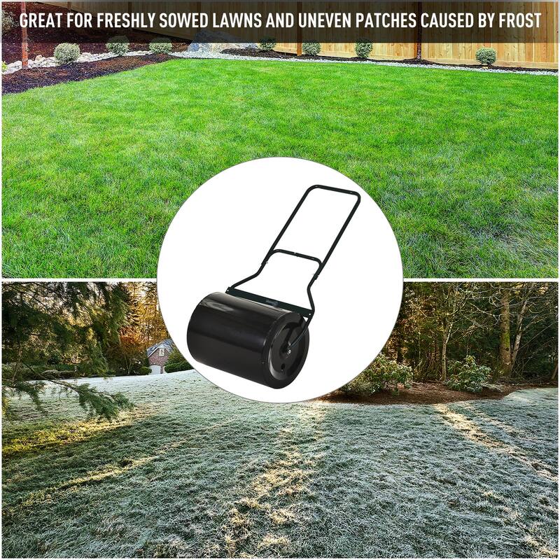Outsunny 132 lbs. Combination Lawn Roller Push or Tow Filled with Sand or Water, Perfect for the Garden, Backyard