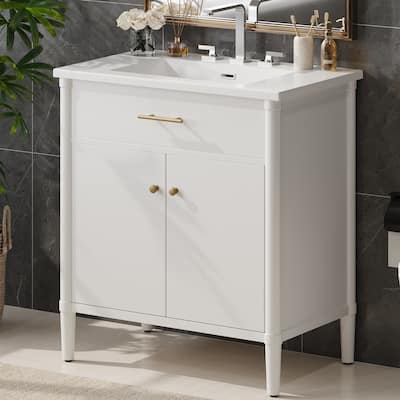 31" Bathroom Vanity with Sink Bathroom Cabinet with Soft Close Doors and Adjustable Shelf