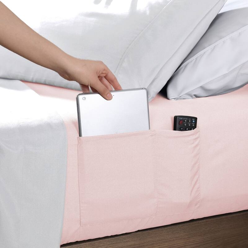 Swift Home 14-Inch Deep Pocket Soft Microfiber Storage Pocket Fitted Sheet - BLUSH - Queen
