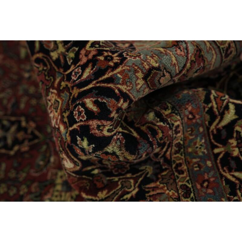 Hand Knotted Oriental 100% Wool Carpet Traditional Floral Red Kashan Area Rug - 9' 0'' X 6' 0''